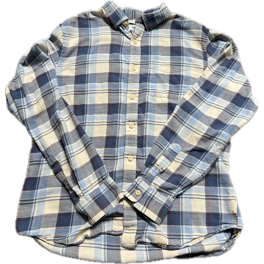 EUC Old Navy Button Down Flannel Shirt Men's Large Excellent Condition